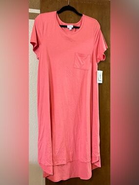 LuLaRoe Carly Dress in Coral Pink